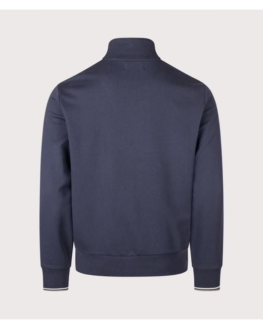 Fred Perry Blue Regular Fit Quarter Zip Sweatshirt for men