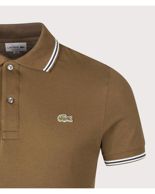 Lacoste Green Regular Fit Tipped Polo Shirt for men