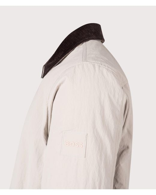 Boss Natural Oversized Leldon Zip Overshirt for men