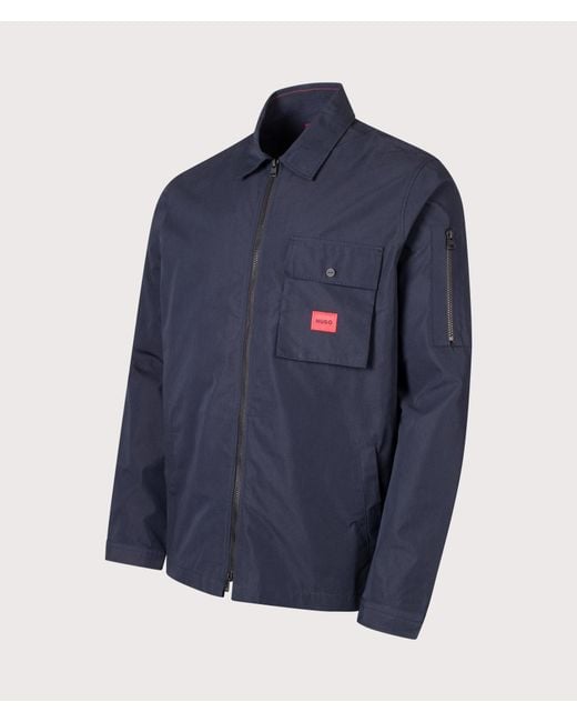 HUGO Blue Relaxed Fit Emmond Zip Through Overshirt for men