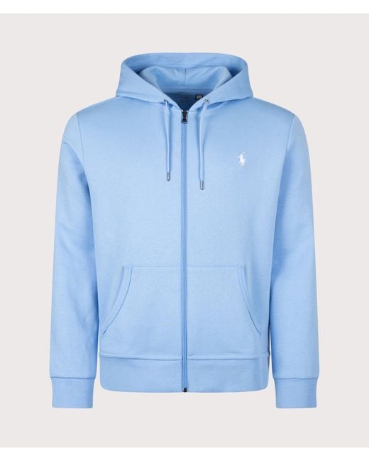 Polo Ralph Lauren Blue Zip Through Double-Knit Hoodie for men