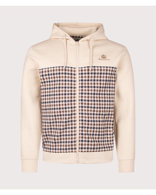 Aquascutum Pink Scuba Insert Full Zip Hoodie for men