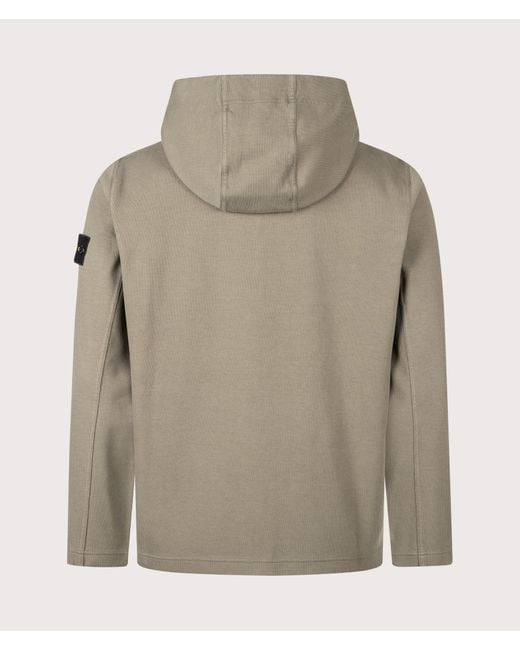 Stone Island Natural Organic Cotton Interlock Zip Through Hoodie for men