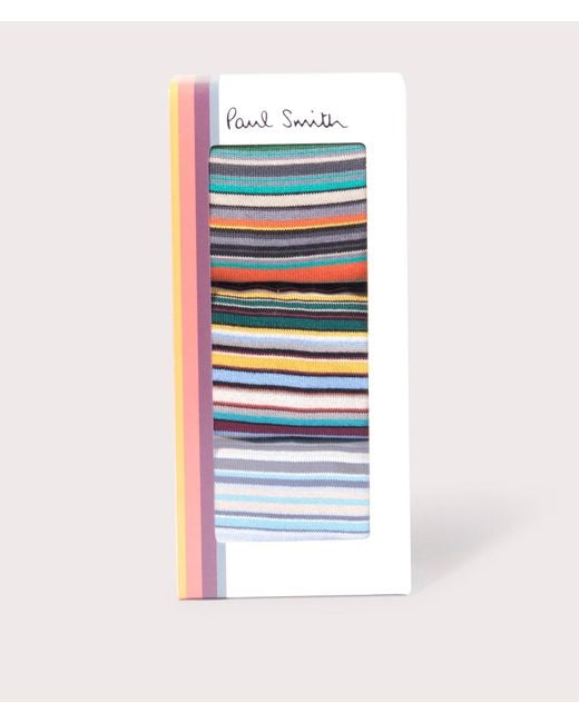 Paul Smith Blue 3 Pack Of Signature Stripe Socks for men