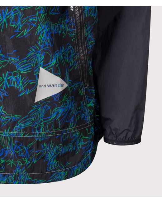 And Wander Blue Printed Wind Jacket for men