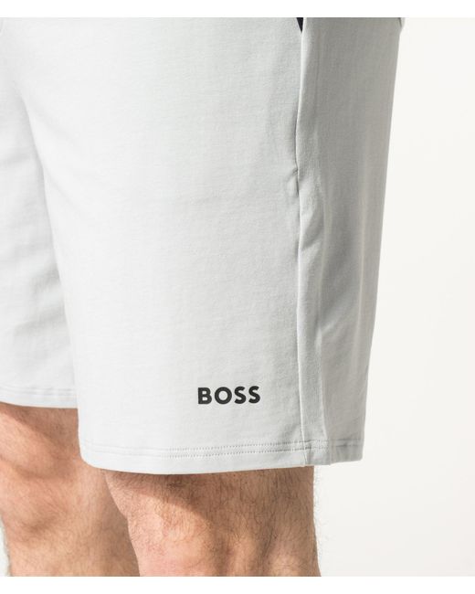 Boss White Regular Fit Unique Lounge Shorts for men