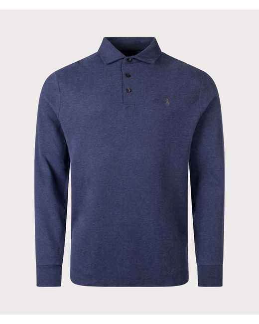 Polo Ralph Lauren Blue Luxury Jersey Long Sleeve Polo Shirt for men