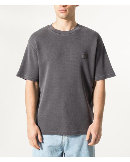 Carhartt Gray Loose Fit Nelson Waffle T-Shirt (Fits Big To Size) for men