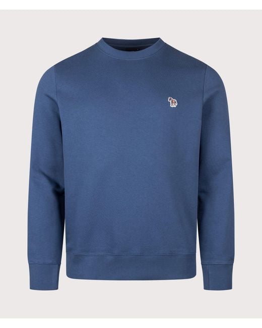 Paul Smith Blue Regular Fit Organic Cotton Zebra Logo Sweatshirt for men