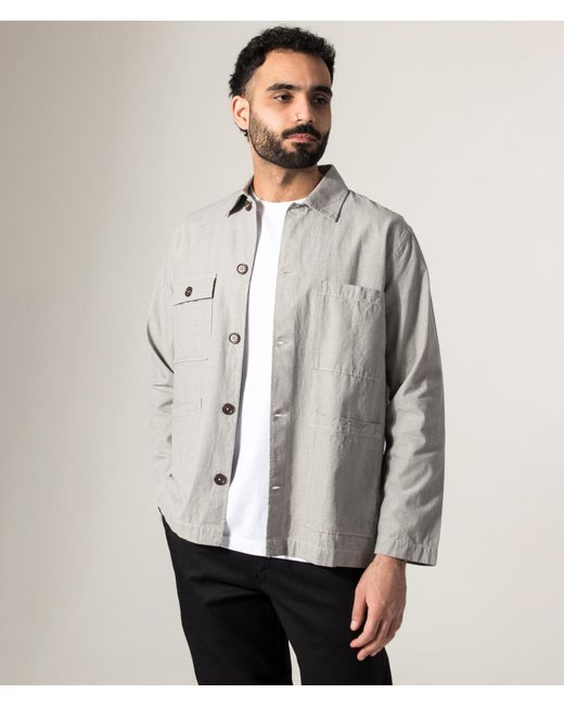 Universal Works Gray Dockside Overshirt for men