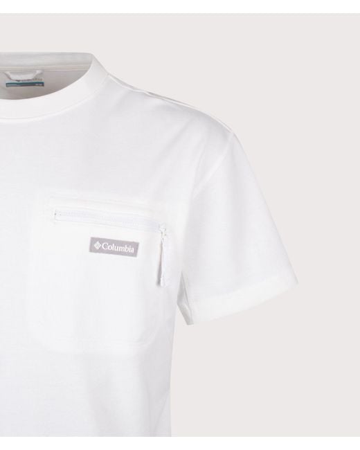 Columbia White Echo Passage Crew T-Shirt for men