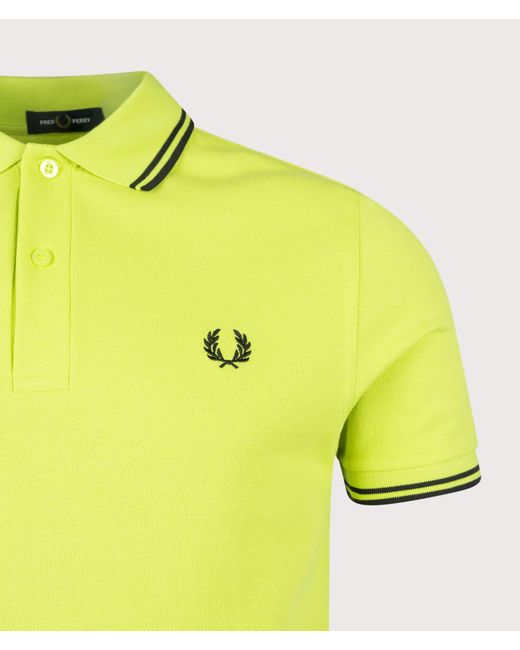 Fred Perry Yellow Regular Fit Twin Tipped Polo Shirt for men