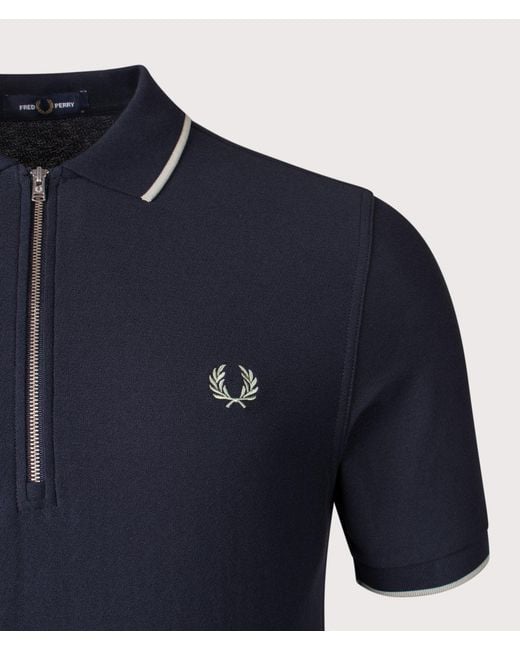 Fred Perry Blue Regular Fit Crepe Piqué Polo Shirt for men