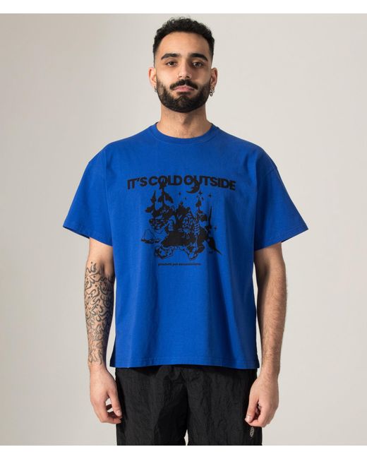 Roa Blue Relaxed Fit Cold T-Shirt for men