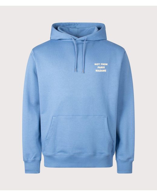 Drole de Monsieur Blue Relaxed Fit Slogan Hoodie for men