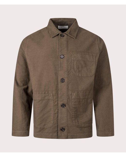 Universal Works Green Comfort Moleskin Field Jacket for men