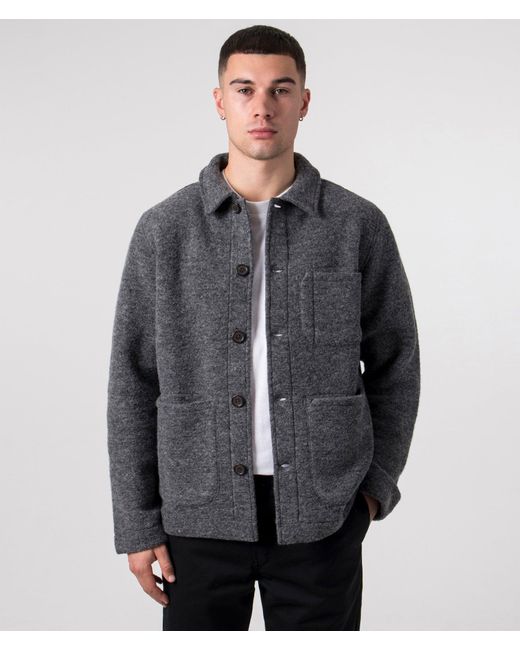 Universal Works Gray Oversized Fit Wool Field Jacket for men