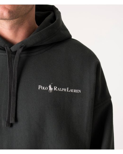 Polo Ralph Lauren Black Relaxed Fit Athletic Hoodie for men