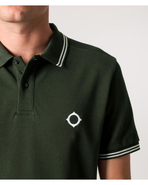 Ma Strum Green Double Tipped Polo Shirt for men