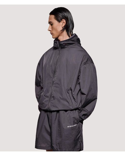 MKI Miyuki-Zoku Purple Box Fit Hyperlight Hooded Wind Jacket for men