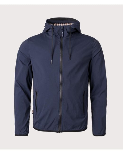 Aquascutum Blue Active Hooded Shell Jacket for men