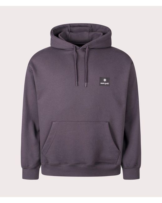 Snow Peak Purple Square Logo Hoodie for men