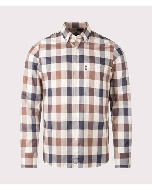 Aquascutum White Active Macro Check Shirt for men