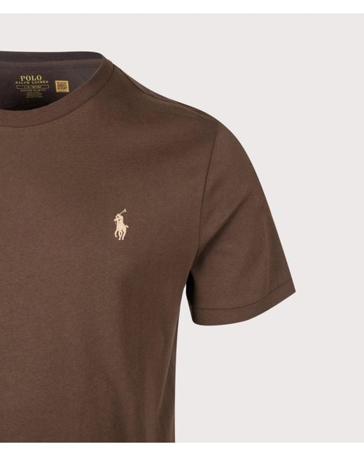 Polo Ralph Lauren Brown Custom Slim Fit Jersey T-Shirt for men