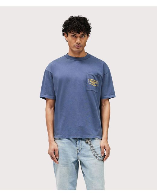 Represent Blue Oversized Fit Nothing Faster T-Shirt for men