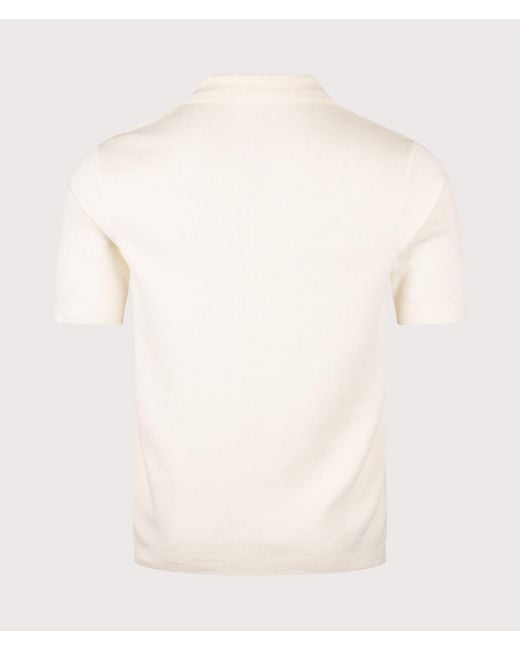 Fred Perry Natural Regular Fit Tonal Vertical Stripe Knitted Shirt for men