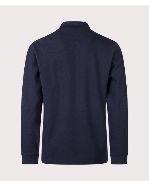 Boss Blue Regular Fit Petempestolong 1 Long Sleeve Polo Shirt for men