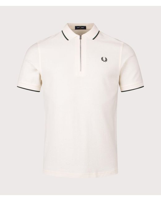 Fred Perry Natural Regular Fit Crepe Piqué Polo Shirt for men
