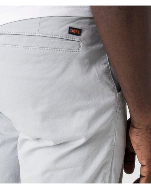 Boss White Slim Fit Chino Shorts for men