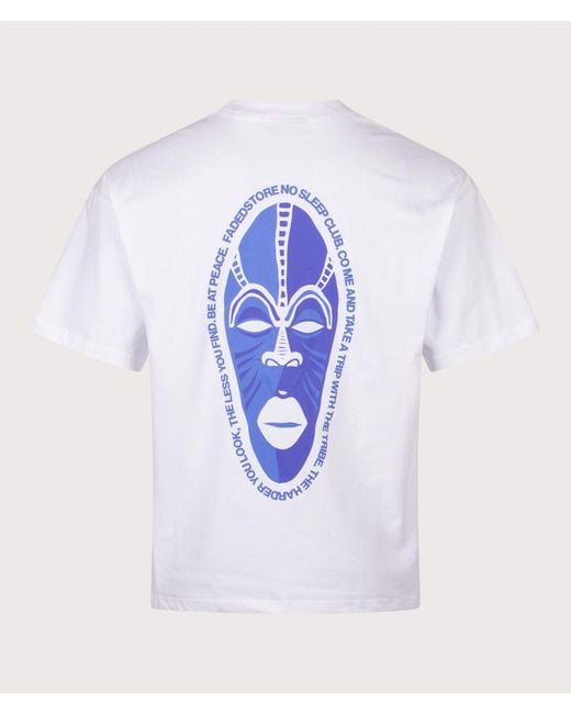 Faded Blue Relaxed Fit Nsc Face T-Shirt for men