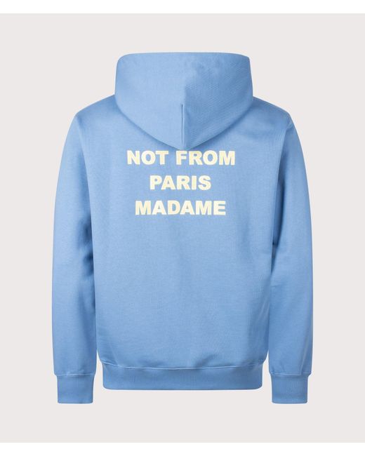 Drole de Monsieur Blue Relaxed Fit Slogan Hoodie for men