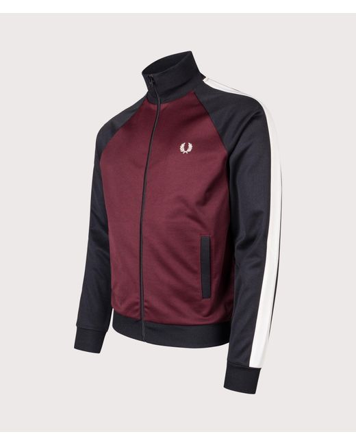 Fred Perry Purple Regular Fit Contrast Sleeve Track Jacket for men