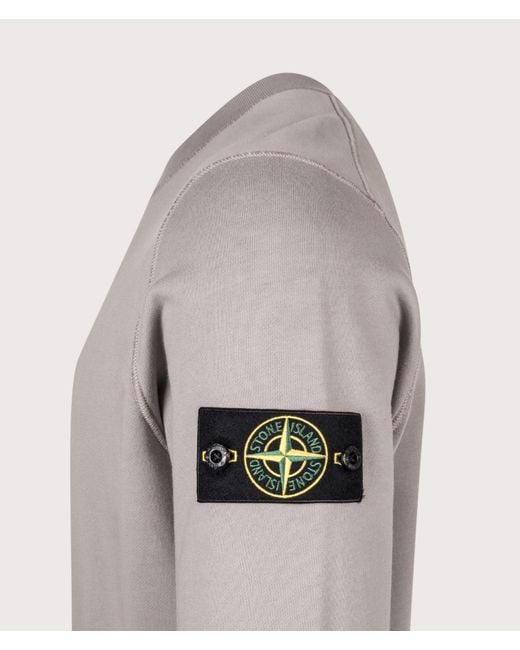 Stone Island Gray Organic Cotton Fleece Sweatshirt for men