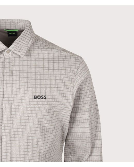 Boss Gray Regular Fit Dymova Shirt for men