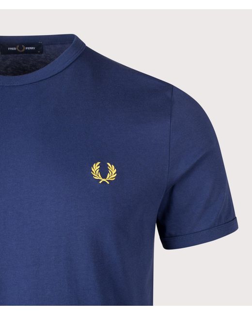 Fred Perry Blue Regular Fit Ringer T-Shirt for men