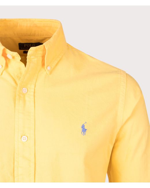 Polo Ralph Lauren Yellow Custom Fit Garment-dyed Oxford Shirt for men
