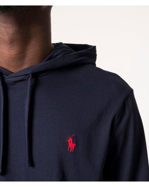 Polo Ralph Lauren Blue Lightweight Long Sleeve Hooded T-Shirt for men