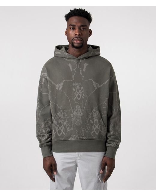 Daily Paper Gray Relaxed Fit Secret Rhythm Hoodie for men