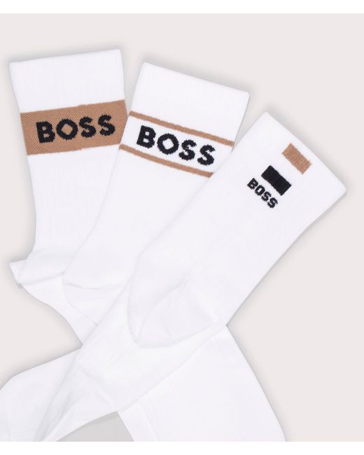 Boss Blue 3 Pack Qs Iconic Socks for men