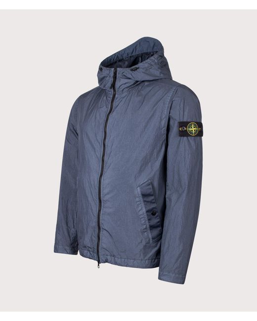 Stone Island Blue Garment Dyed Crinkle Reps Ny Jacket for men