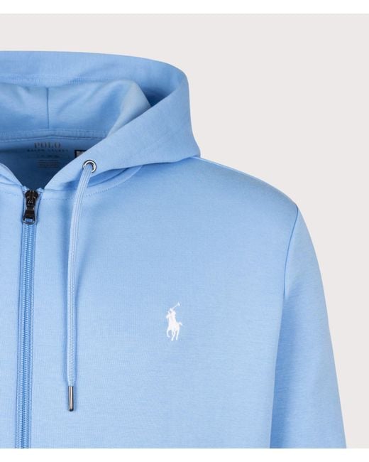 Polo Ralph Lauren Blue Zip Through Double-Knit Hoodie for men
