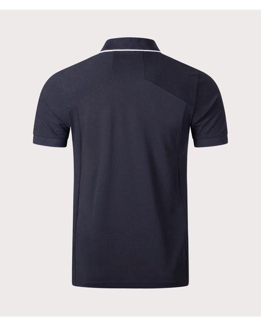 Boss Blue Philix Zip Plaquet Polo Shirt for men