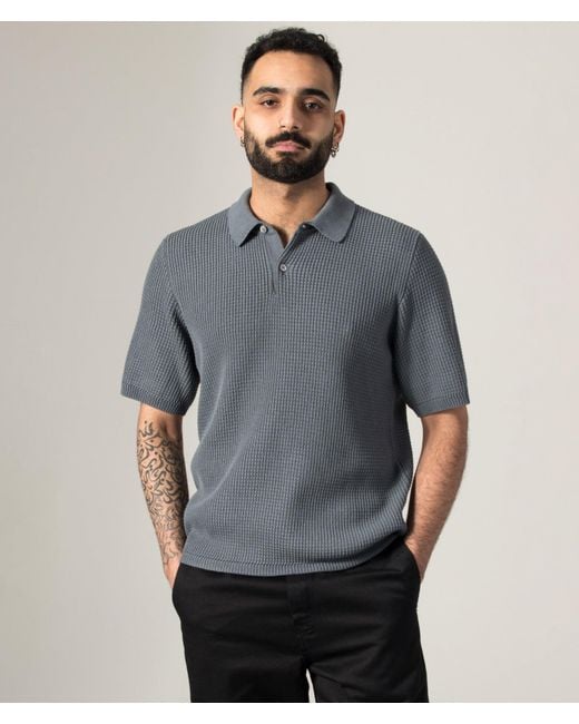 Norse Projects Gray Anholt Cotton Crepe Polo Shirt for men