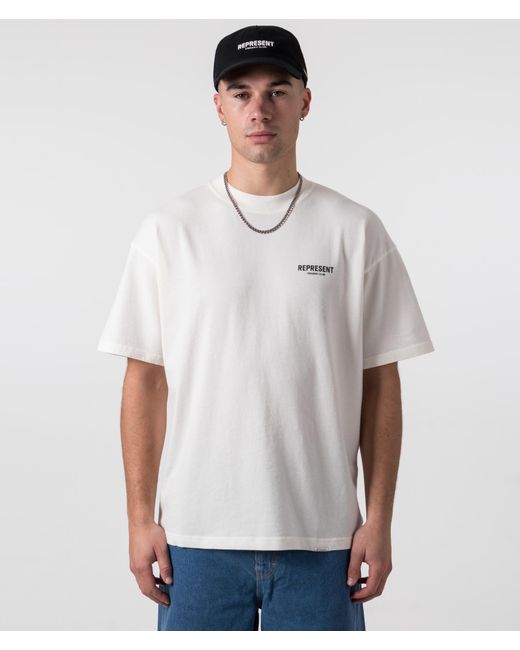 Represent White Oversized Fit Owners Club T-Shirt for men