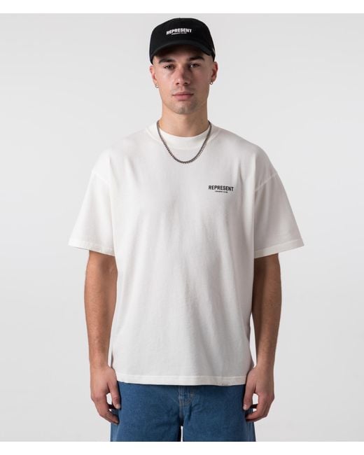 Represent White Oversized Fit Owners Club T-shirt for men