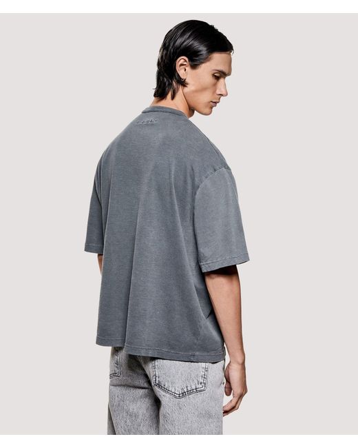 MKI Miyuki-Zoku Blue Relaxed Box Fit 220 Gsm Slub T-Shirt for men